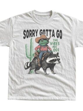 Gildan Cowboy Frog Raccoon White Tee